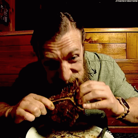 Man Enjoying His Juicy Meat GIF