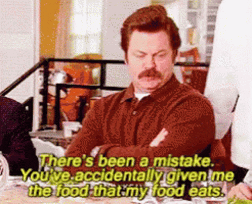 Man Complaining About His Wrong Served Meat GIF