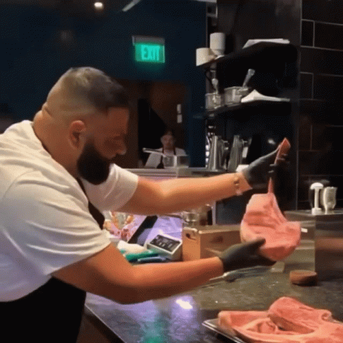 Chef's Expert Meat Cooking Technique GIF