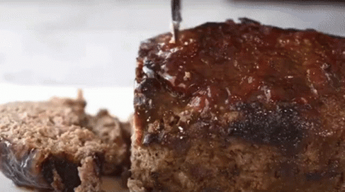 Slicing Delicious Meatloaf GIF