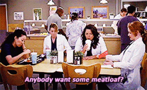 Friends Enjoying Meatloaf Together GIF