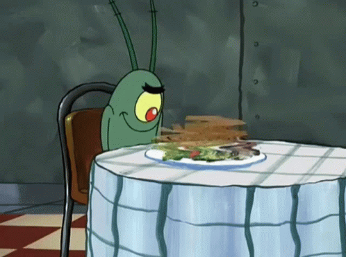 Plankton Enjoy Eating Meatloaf GIF