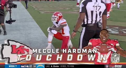 Mecole Hardman Jr Touchdown Harrison Butker Teammate GIF