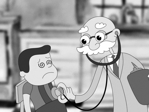 Médica Cartoon Doctor Checking Up Kid GIF