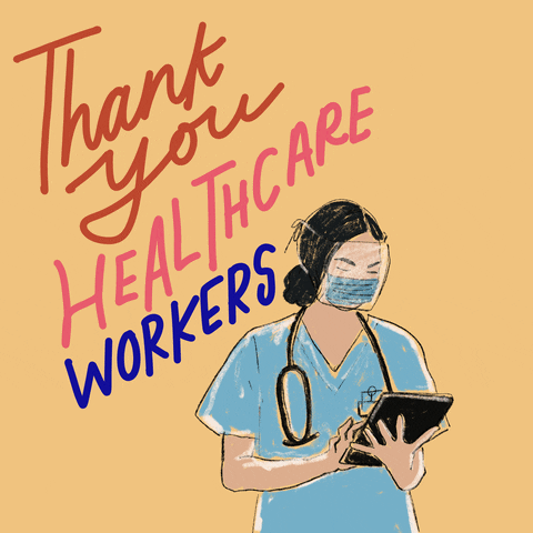 Médica Thank You Healthcare Workers Animated Art GIF
