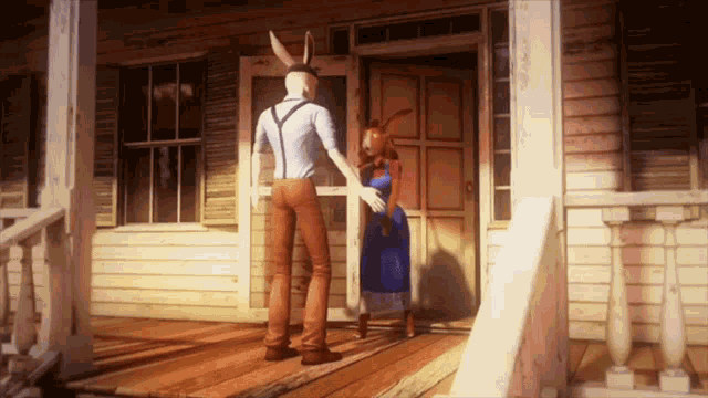 Meet Ed Hug Romantic Cartoon Couple GIF