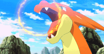 Mega Evolution Charizard Takes A Hit GIF