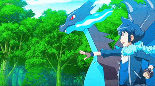 Mega Evolution Charizard Versus Steel Wing GIF