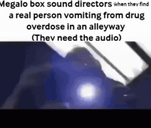 Megalo Box Sound Directors When They Find A Real Person Vomiting From Drug Overdose In An Alleyway GIF