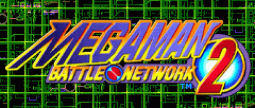 MegaMan 2 Battle Network Logo On Green Background GIF