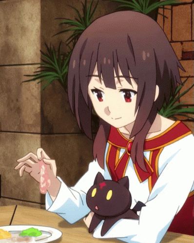 Megumin Feeding The Cat GIF