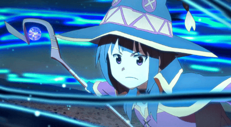Megumin Launching The Power Of Explosion Of Magic Staff GIF