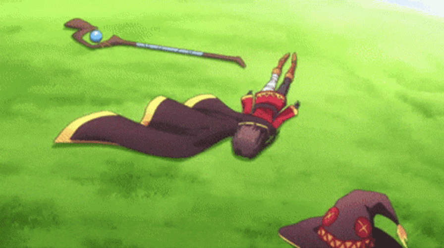 Megumin Sliding On Grass GIF 