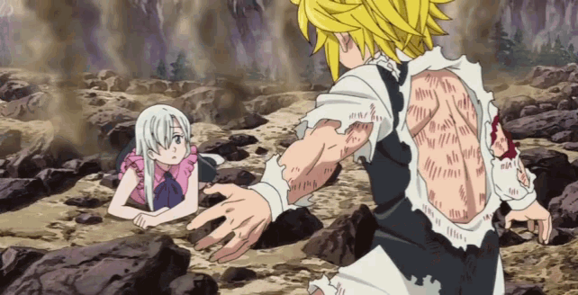 Meliodas Protecting Elizabeth GIF
