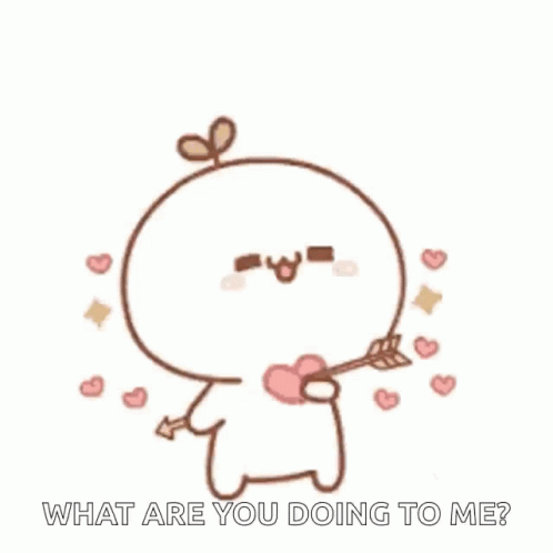 Melted Cutey Kawaii Heart Struck GIF