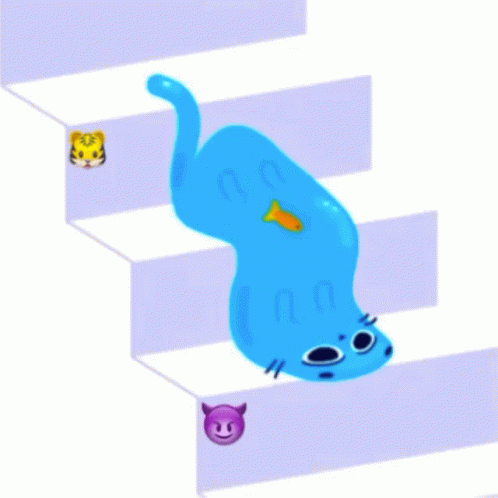 Melted Slimy Cat On Stairs GIF