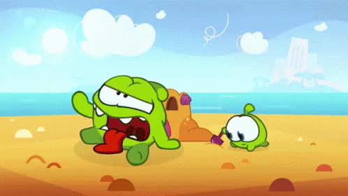 Melting Om Nom Hot Sun GIF