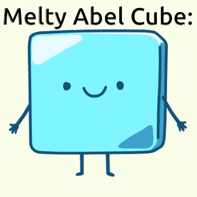 Melty Abel Cube with Hands and Legs