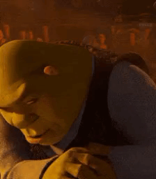 Meme Faces Shrek Smiling While Kneeling GIF
