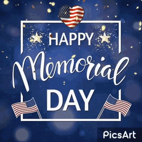 Memorial Day Greeting with Heart and Flags