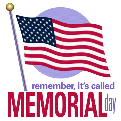Memorial Day Poster With American Flag On Pole GIF