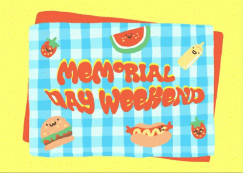 Memorial Day Weekend Card With Checkered Tablecloth