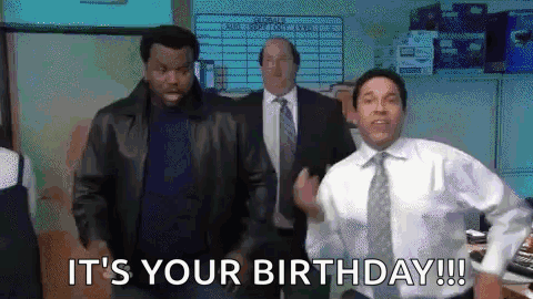Men Dancing In Office It's Your Birthday GIF