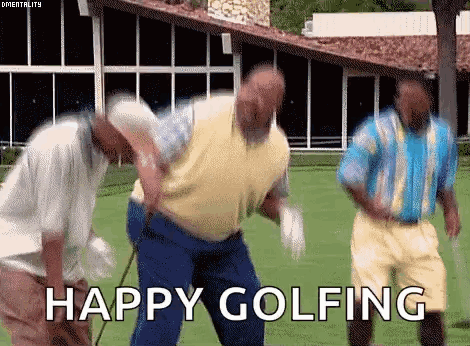 Men Dancing On Golf Course Happy Golfing GIF