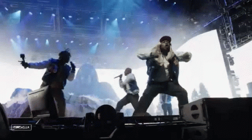 Men Dancing On Stage With Campbells GIF