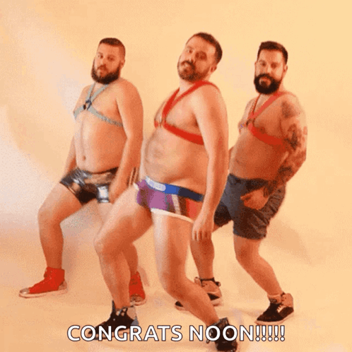 Men Dancing With Congrats Noon GIF