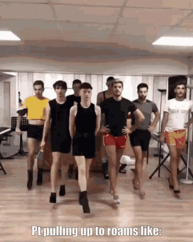 Men Dancing With Pt Pulling Up Caption