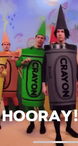 Men Dressed as Crayons Hooray