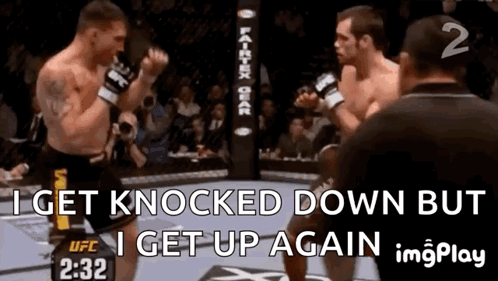 Men Fighting in Boxing Ring with Song Lyrics