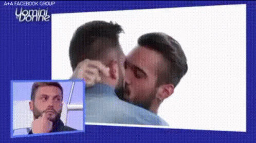 Men Hugging Facebook Group Logo GIF