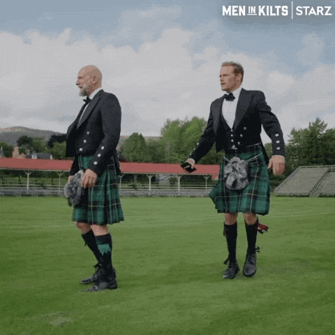 Men in Kilts Starz Two Men Walking