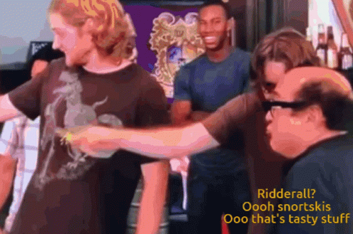 Men In Room One Says Ridderall Oooh Snortskis GIF