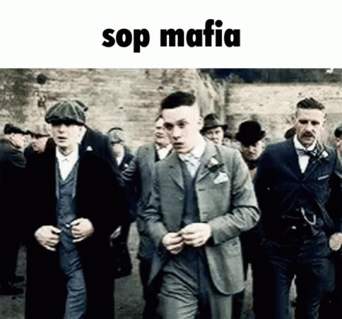 Men in Suits and Hats Walking Sop Mafia