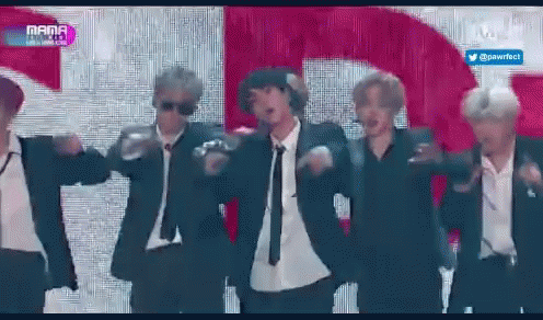 Men In Suits And Ties Dancing On Stage GIF