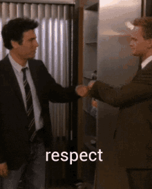 Men in Suits Shaking Hands Respect