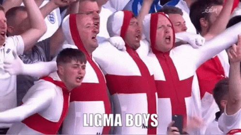 Men in White and Red Outfits Ligma Boys