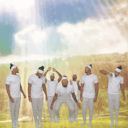 Men In White Shirts And Headbands Standing In Field GIF