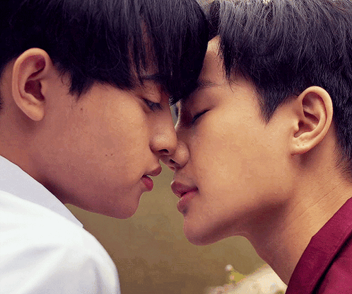 Men Kissing On Nose GIF