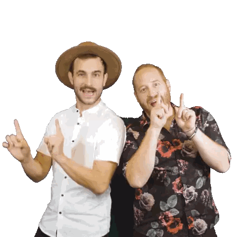 Men Making Peace Sign