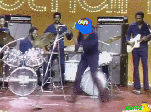 Men Playing Instruments on Stage With Creep2 Logo