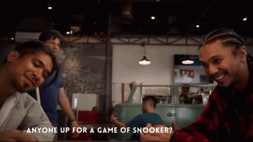 Men Playing Snooker Asking Anyone Up For A Game GIF