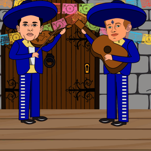 Men Playing Violin and Guitar