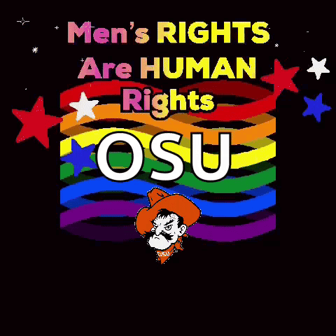 Men's Rights Are Human Rights Osu Poster GIF