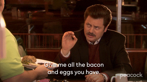 Men Saying Give The Bacon And Egg Dog GIF