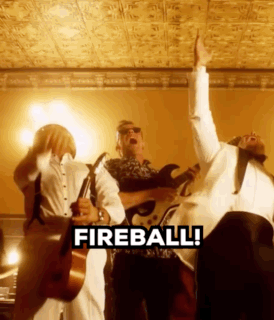 Men Singing and Playing Guitars Fireball
