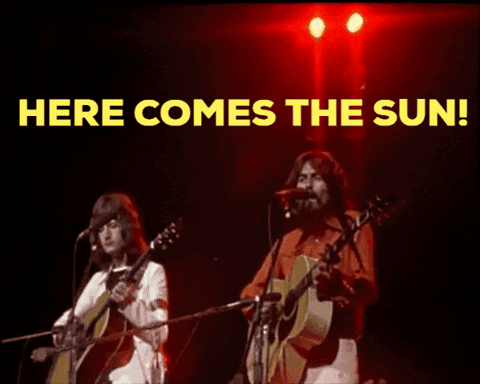 Men Singing And Playing Guitars Here Comes The Sun GIF